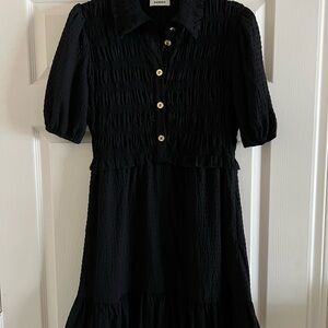 Sandro Textured Black Mini Dress 38